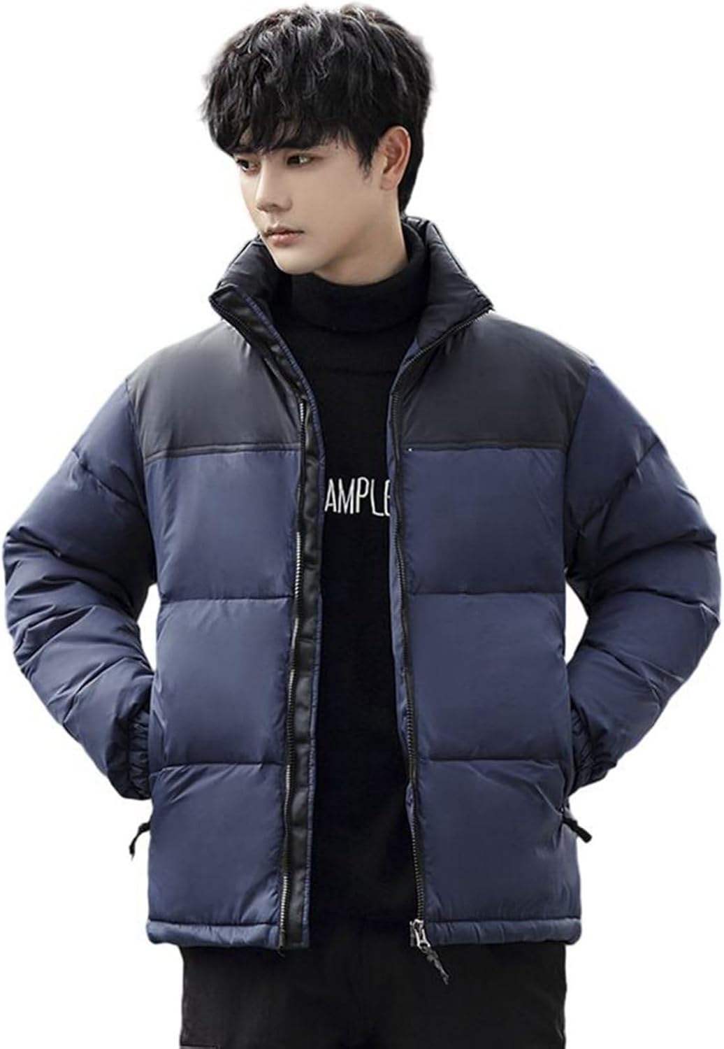 ダウンジャケット 冬 メンズ アウター 厚手 防寒着 フェザー 90ダウン 立ち襟 保温 カジュアル 寒さ対策 ショート丈 ダウンコート ブルゾン アウトドア 通勤 通学 バイカラー おしゃ 9,777円