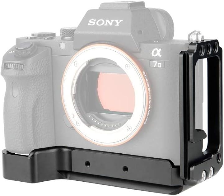 For Sony A7 / A7III A7M3 A7RIII A9専用ケージ L-ブラケットキット L形プレート カメラブラケット L字型フリープレート カメラ多機能板( ブラック)