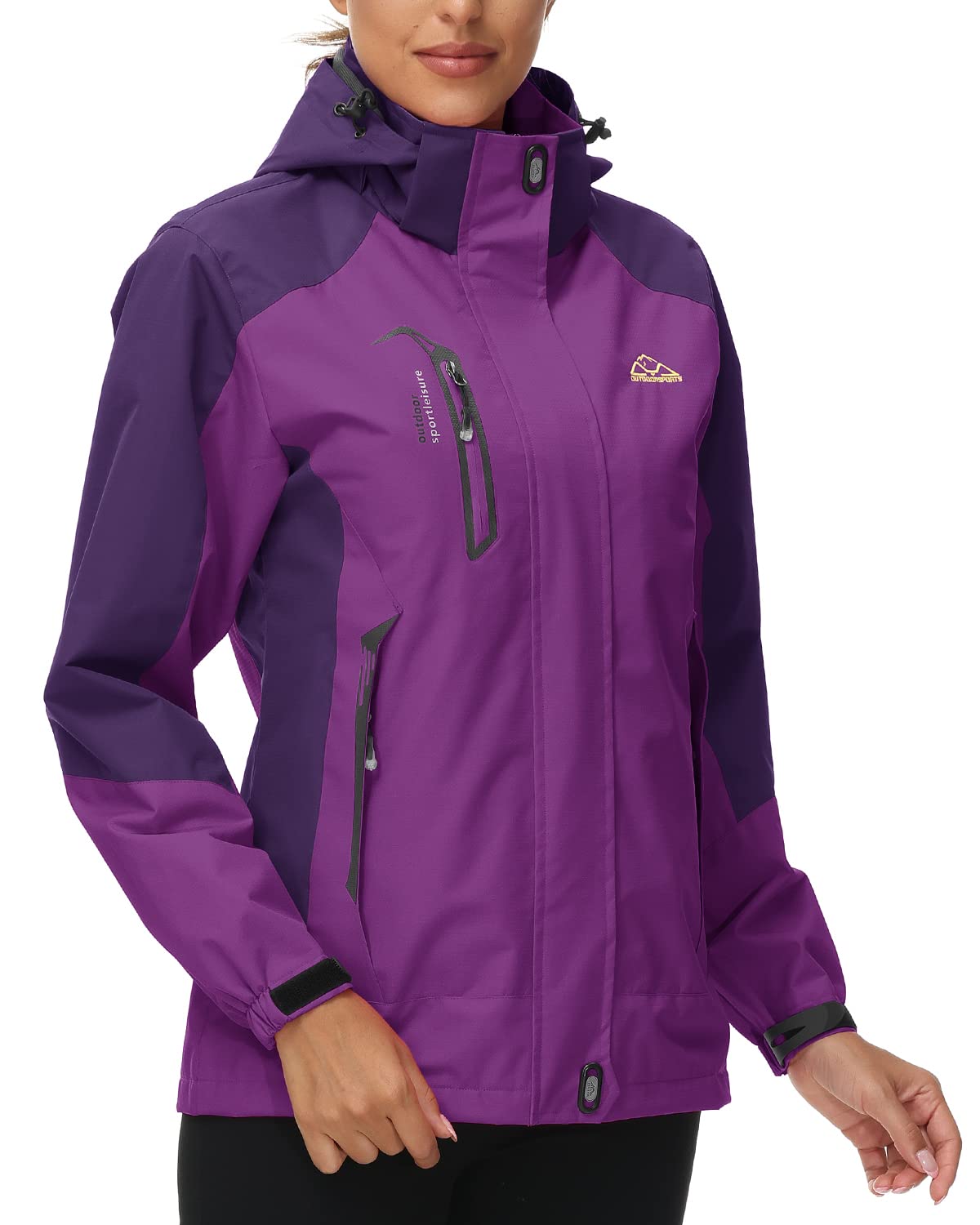 [TBMPOY] 防風ジャケット レディース 登山ウェア フード付き 取り外し可能 アウトドアジャケット マウンテンパーカー 防撥水 パープル M 6,066円