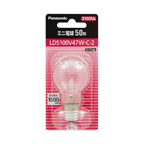 （まとめ） パナソニックミニ電球 50形 E17 クリア LDS100V47W/C/2 1個 [x10セット]