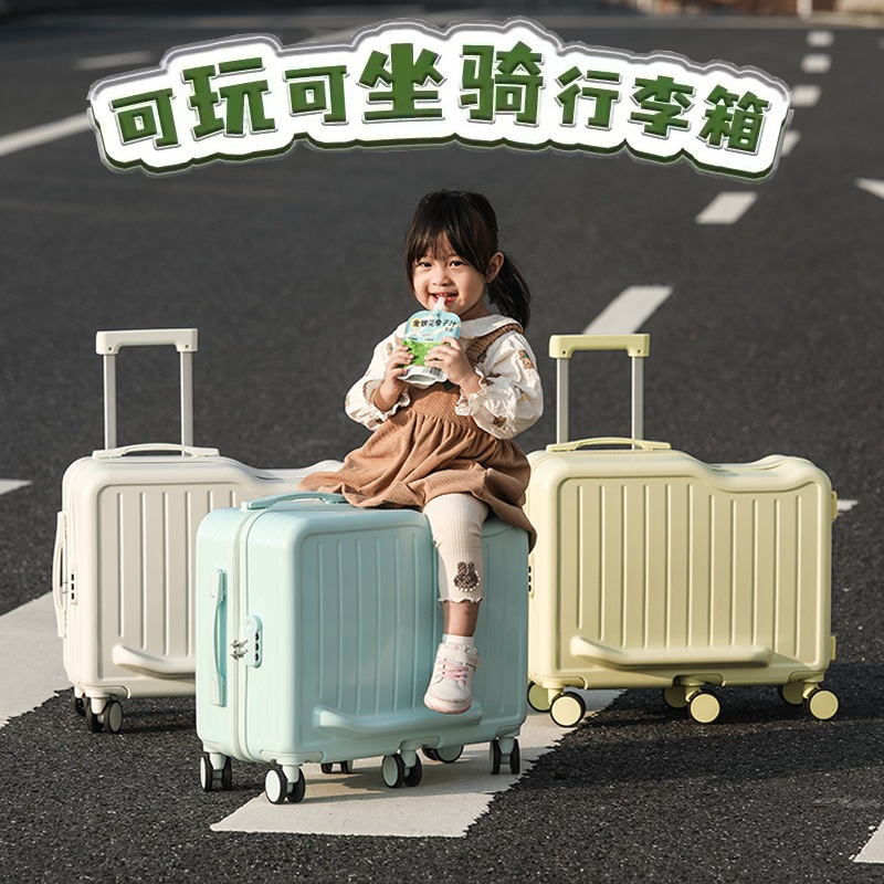 新しい 22 インチ子供用乗馬ケースシットオン スーツケーストロリー ケースユニバーサル ホイール6 輪スーツケースワンピース ドロップシッピング
