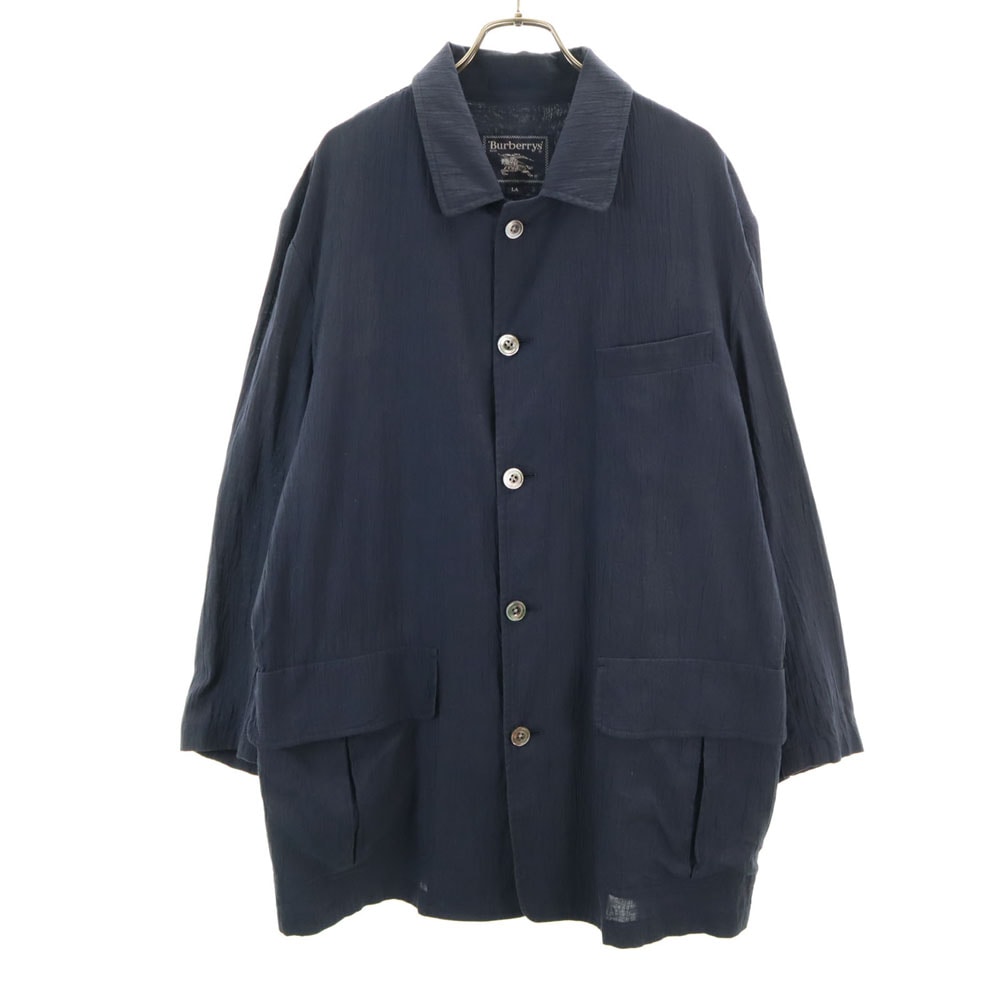 Burberrys バーバリーズ 90s オールド 日本製 ステンカラーコート LA ネイビー メンズ 古着