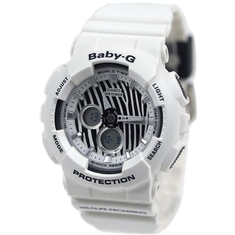 カシオ ベビーG CASIO BABY-G ベビージー 腕時計 アナログ デジタル アナデジ アニマル柄 ゼブラ柄 レディース ホワイト BA-120WLP-7A