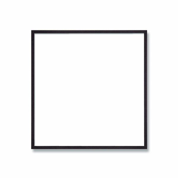 ( 角額 )細い木製正方形額 350角 350×350mm 墨 壁掛けひも 紫外線から作品を守るUVカットアクリル付き 9102
