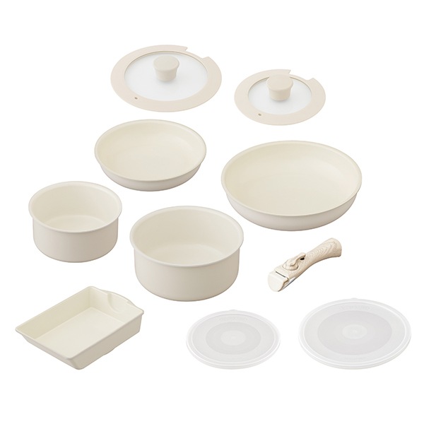 フライパンセット CC-10S グレージュ セラミックカラーパン 10点セット メーカー直送 6,142円