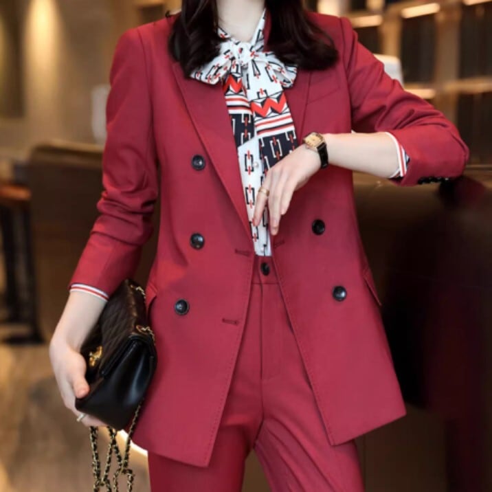 セットアップ 上下セット レディース スーツ パンツスーツ ジャケット 襟付き 長袖 無地 Vネック パンツ 長ズボン きっちり クール オフィスカジュアル かっこいい 大人っぽい 普段使い かわいい