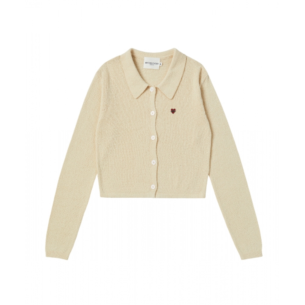 BEYOND CLOSET [ウィメンズエディション] ノマンティックメタルロゴウィメンズコットンカーディガンアイボリー