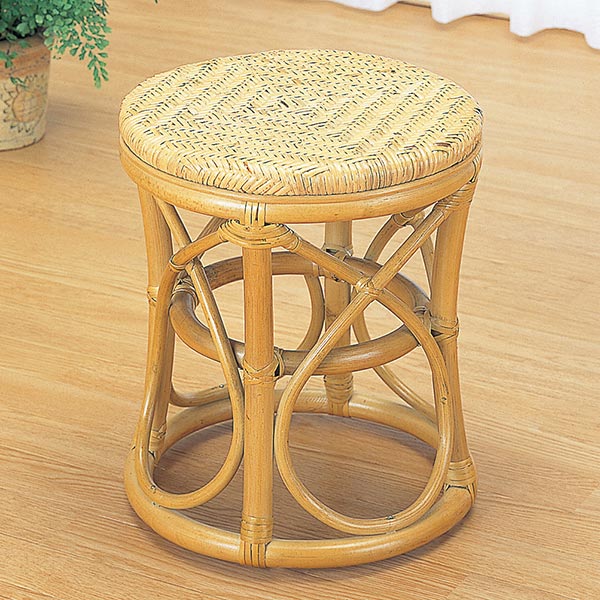 ラタンスツール 円型 籐 座椅子 座面高40cm 6,783円