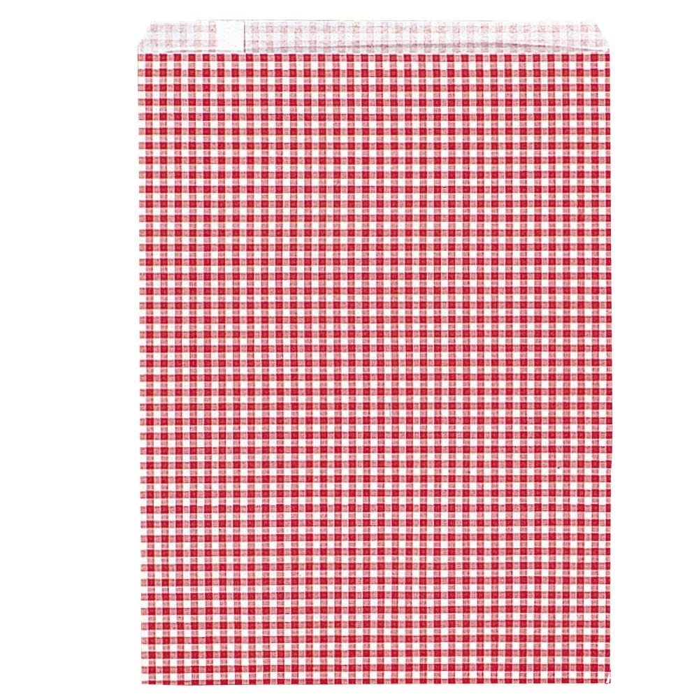 （まとめ買い）ササガワ ギフトバッグ 平袋（紙袋） ギンガム あか 250x330mm 200枚入 50-1800 [x3]