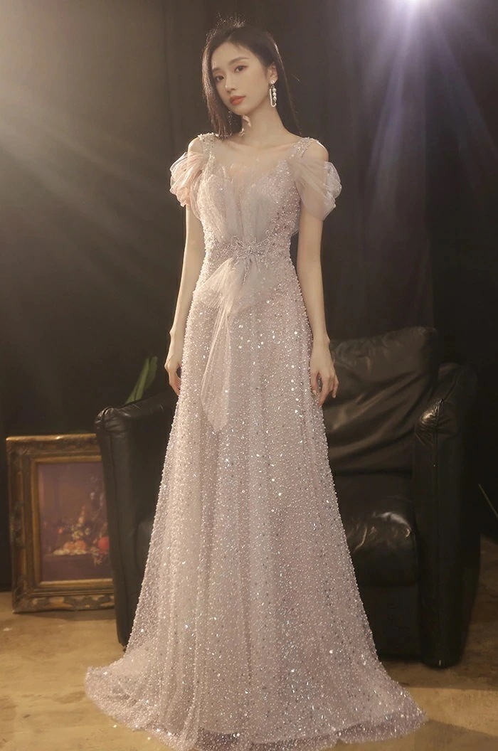 【2枚購入で100円OFF】XS-3XL レディース　ウェディングドレス　カラードレス 結婚式　花嫁 披露宴　刺繍 二次会 パーティードレス 演奏会 お嫁さん 発表会 　グレー