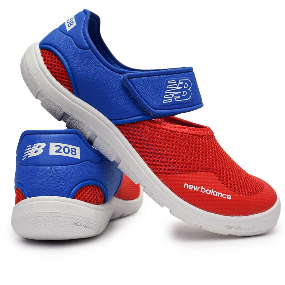 キッズ サンダル YO208 B2 ホワイト ブルー レッド 子供靴 シンプル マジックテープ メッシュ 通気性 サマーシューズ 水遊び 海水浴