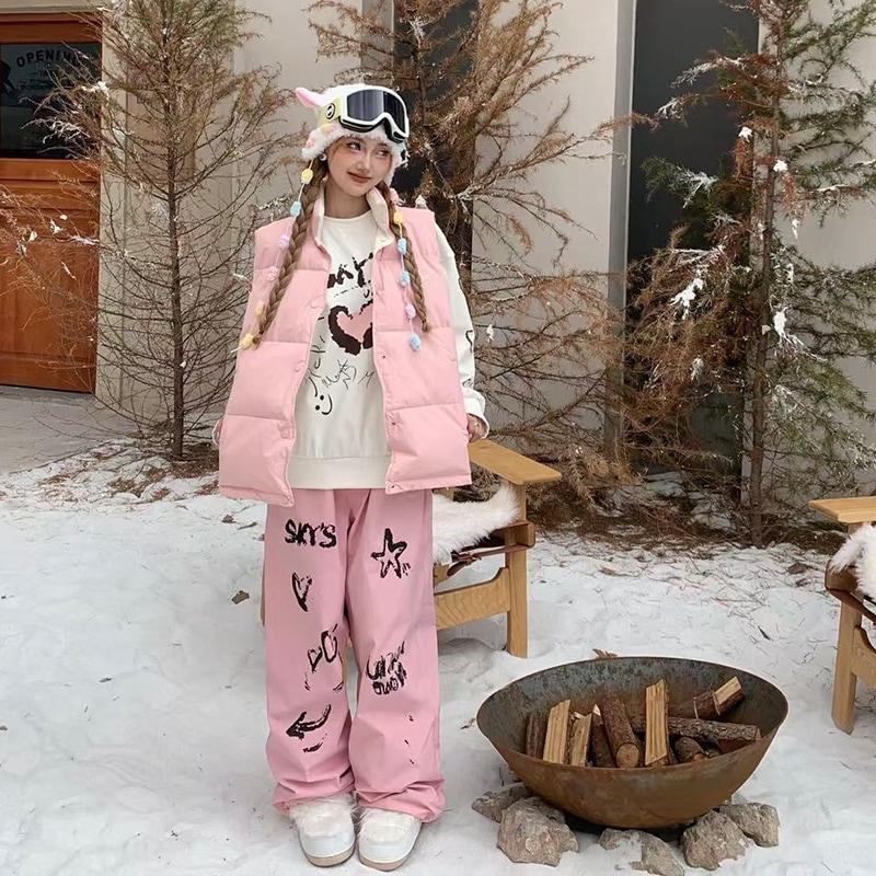 【1-3日出荷】スノーボードウェア 2025 ピンク レディース スキーウェア スノボウェア ジャケット アウター パーカー ロングパンツ 防水 防寒