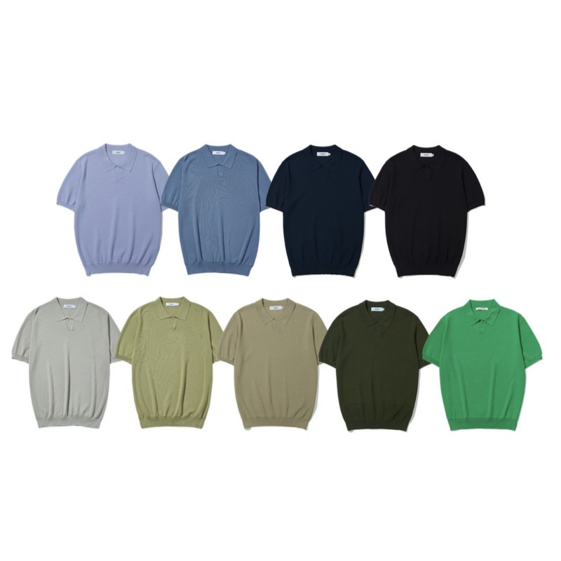 SUARE / Cool Knit Collar Short-Sleeved 9color / ニット 半袖