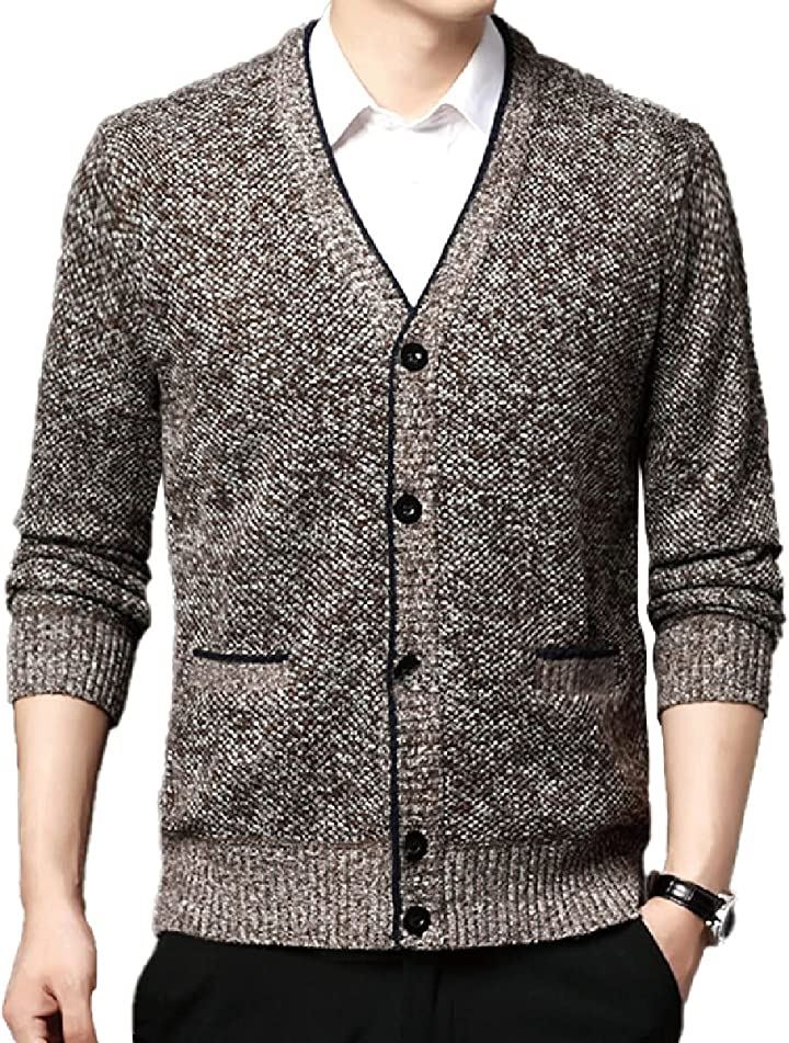 カーディガン メンズ ニット ビジネス カジュアル 裏起毛(ブラウン, 2XL)