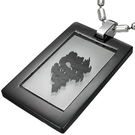 トライバルステンレスペンダントトップ（龍） ドラゴン 竜 黒いドッグタグ ブラック サージカルステンレス316L ネックレス パーツ チョーカー メンズ レディース stt00-00-0157 6,050円