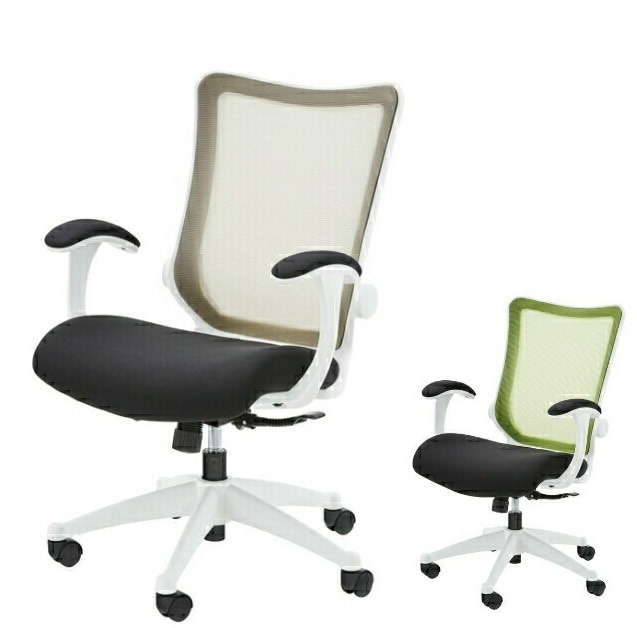 デスクチェア 東谷OFC-20 オフィスチェア 椅子 チェア 回転式 昇降機能 ロッキング機能 ひじ掛け付き ポップ ベージュ グリーン