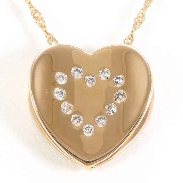 K18 18金 PG K14PG ネックレス ダイヤ 0.15 カード鑑別書 中古