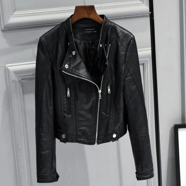 【急速出荷!】全3色×5サイズ！PU合皮 ジャケット レディース ライダースジャケット フェイクレザー 合皮ジャケット ショート丈 ライダース 春 秋