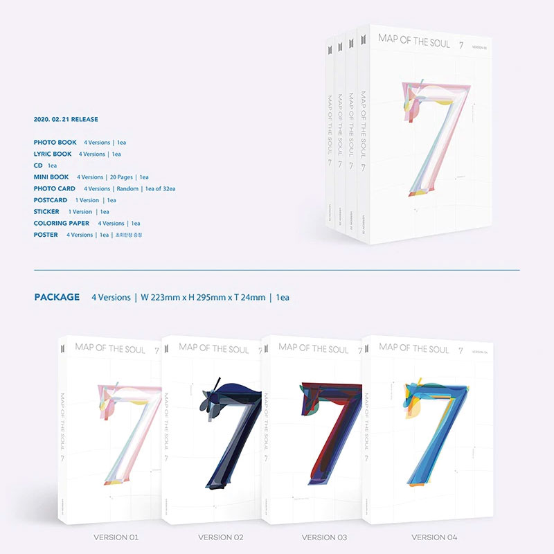 4種セット[BTS MAP OF THE SOUL : 7] KPOP CD 韓国チャート反映