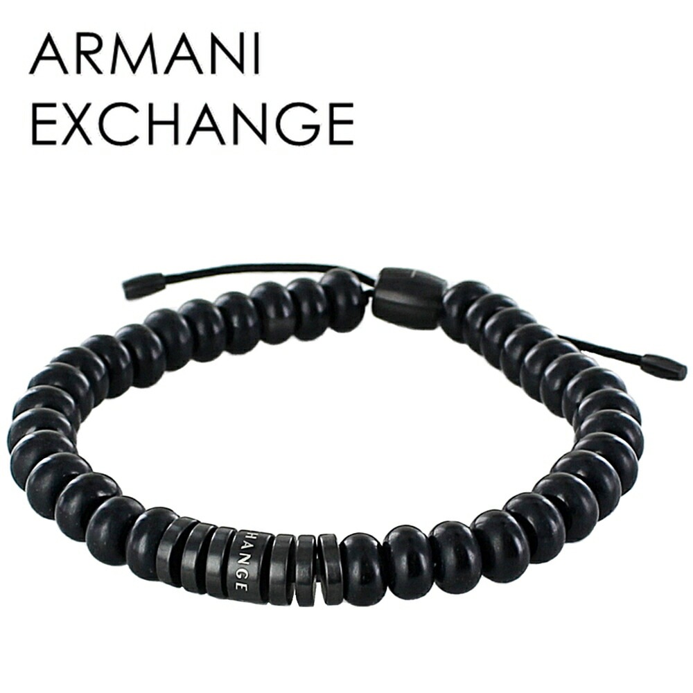 ブレスレット メンズ アルマーニエクスチェンジ 大人 シンプル ブラック 男性 プレゼント アクセサリー メンズ ジュエリー ギフト 誕生日 記念日 贈り物 ポイント消化