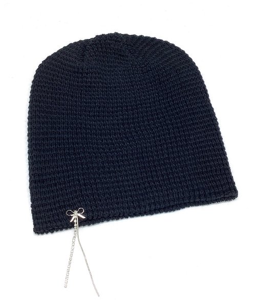 Ribbon Chain Beanie [Black]