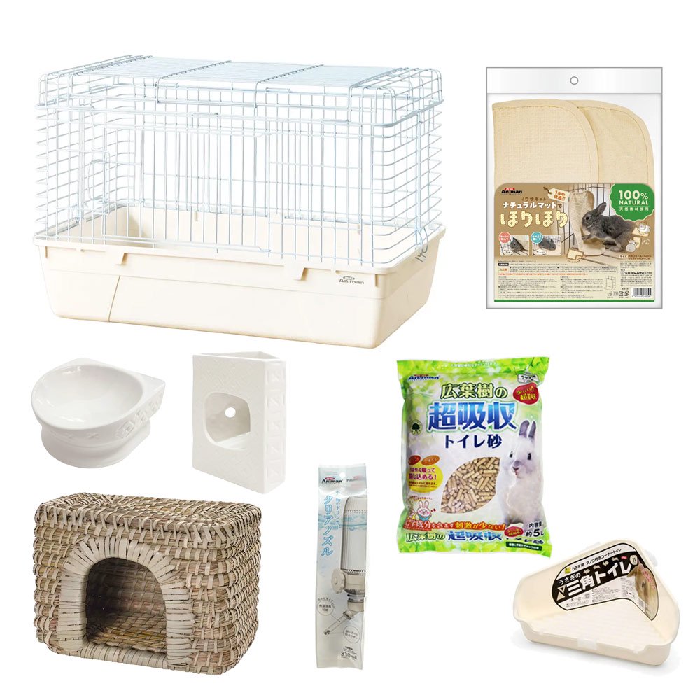 飼育セット　うさぎ飼い始めセット　ラビットくつろぎルームＶｅｒ．　幅７０X奥行４４X高さ４６ｃｍ　ＣＲＣ50―20―10―10―00