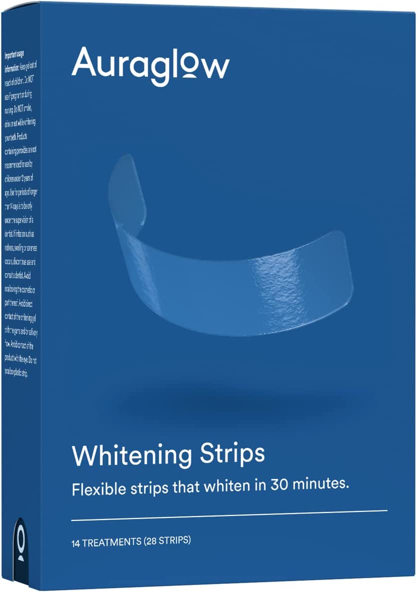 オーラグロー歯ホワイトニングストリップ28本14日間の治療エナメルセーフホワイトニング歯過酸化水素ストリップ 5,813円