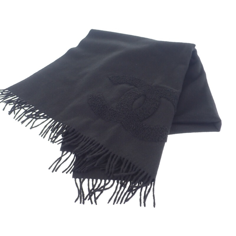 【Aランク】 ココマーク ストール マフラー AA7291_B04632_94305 ストール カシミヤ ブラック レディース【ISEYA】