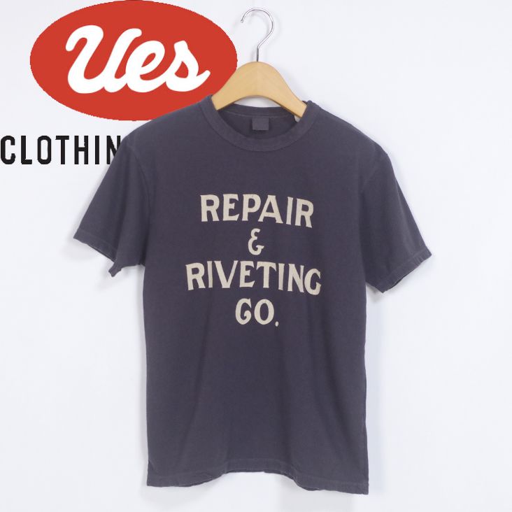 UES ウエス プリント半袖Ｔ REPAIR シンプル オーガニックコットン オーガニック コットン 綿100％ 春夏 オシャレ お揃い リペアー リベット made in JAPAN 652406