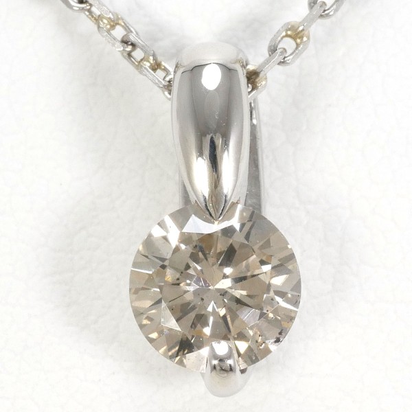 PT900 プラチナ PT850 ネックレス イエローブラウンダイヤ 0.70 SI2 鑑定書 中古