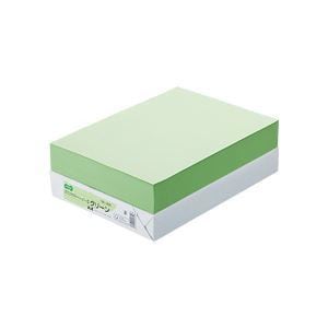 （まとめ）TANOSEE αエコカラーペーパーII A4 グリーン 1冊（500枚） [x5セット]