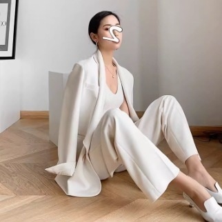 テーラードジャケット 肩パッド アウター ジャケット スーツ 長袖 Vネック 襟付き ボタン 大人可愛い きれいめ シンプル カジュアル 大人 上品 おしゃれ かっこいい こなれ感 ラフ メンズライク