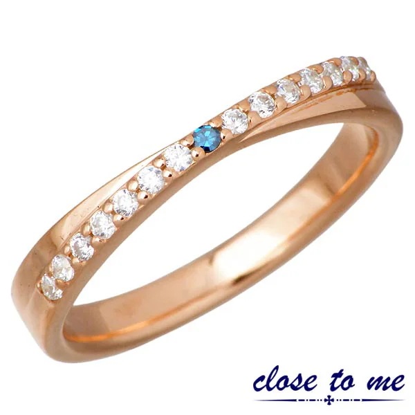 クロストゥーミー close to me シルバー リング ブルーダイヤモンド 指輪