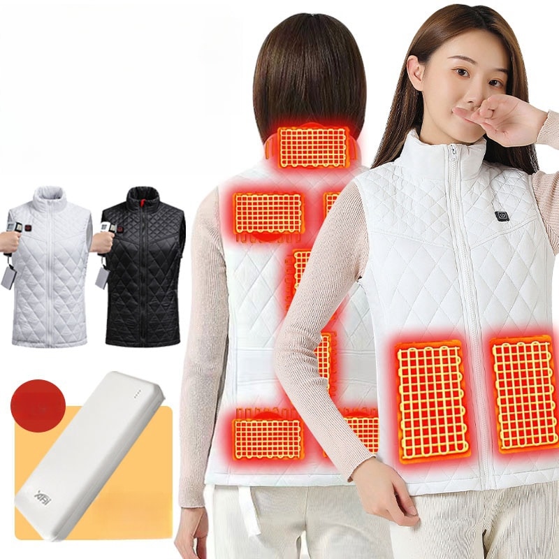 『バッテリー付き』電熱ベスト 発熱ベスト USB加熱アウトドア 加熱防寒服ヒーター内蔵電熱ジャケット ヒーター付きベスト 加熱ウェアホットベスト モ