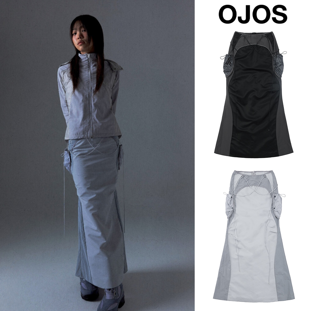 [OJOS] Pocket Bag Long Skirt