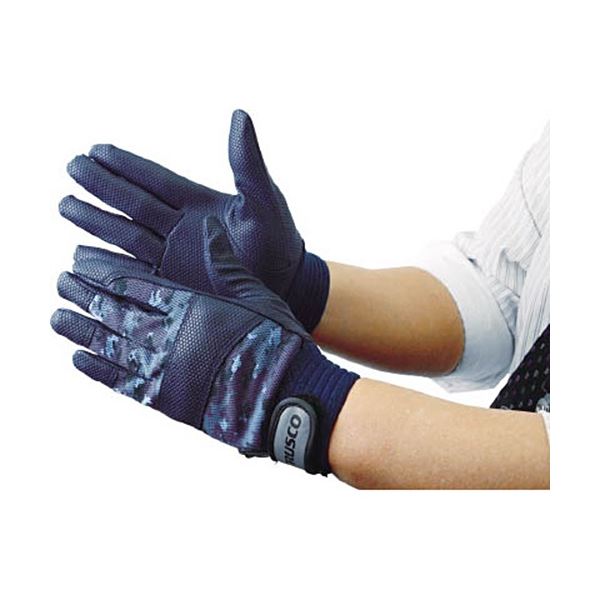 （まとめ）PU迷彩手袋 ブルー迷彩 LL TPU-CMB-LL 1双 [x5セット]