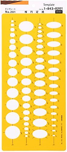 （まとめ買い）内田洋行 テンプレート No.201 楕円定規 1-843-0201 00958588 [x3]