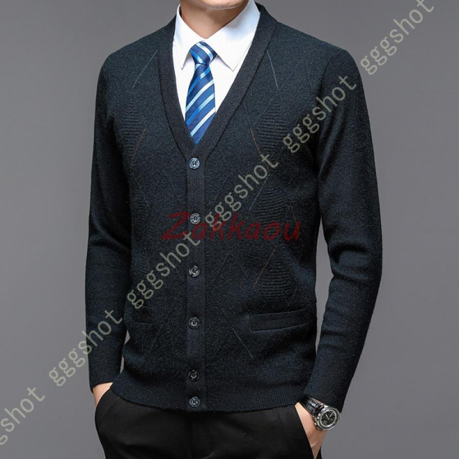 イベント特典 カーディガン メンズ Vネック ビジネス カーデガン ニット ソフトタッチ カーデ 長袖 紳士 男性用 服 秋 冬 トップス 洗える シンプル 学校 会社 仕事 スーツ