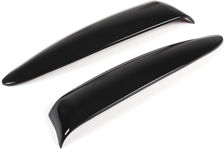 新型 フィアット 500 2016～2024に適用 ヘッドランプトリム フロントランプデコレーション ヘッドランプの飾り ABS素材 超鏡面 貼付タイプ 取付簡単(ピアノブラック)