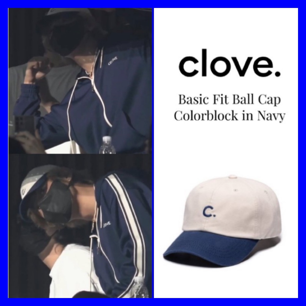 CLOVE BTS V 着用 Basic Fit Ball Cap Colorblock (Navy)