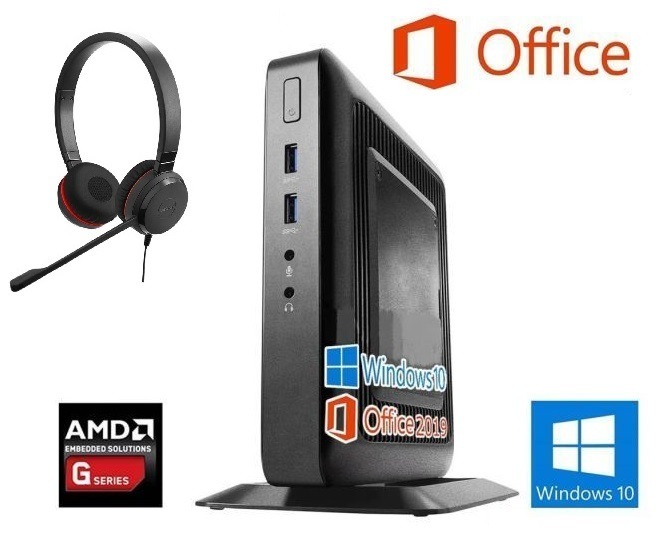 【サポート付き】HP T520 Windows10 コンパクト 大容量メモリー:8GB 大容量SSD:512GB MS Office 2019 ノイズキャンセリングヘッドセット