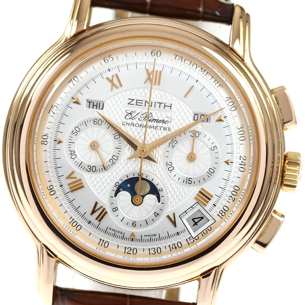 ゼニス ZENITH 17.0240.410 エルプリメロ クロノマスター K18PG トリプルカレンダー 自動巻き メンズ _819380【中古】