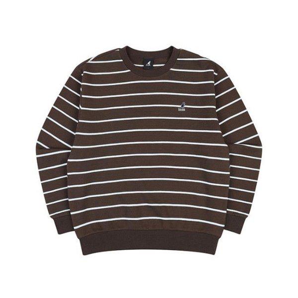 M 長袖Tシャツ CQK KQFC-RT17570BR クラシックロゴストライプ スウェットシャツ 1757 ブラウン