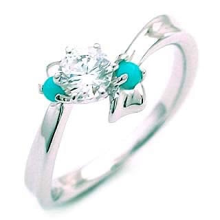 ( 婚約指輪 ) ダイヤモンド エンゲージリング( 12月誕生石 ) ターコイズ楽ギフ_包装