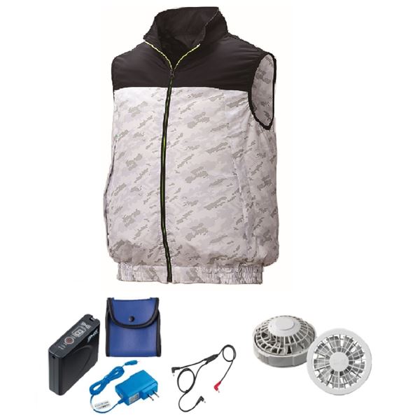 KU92020空調服 ポリ カジュアルベスト FAN2200G/LISUPER1 紺x薄灰カモ LL 16,873円