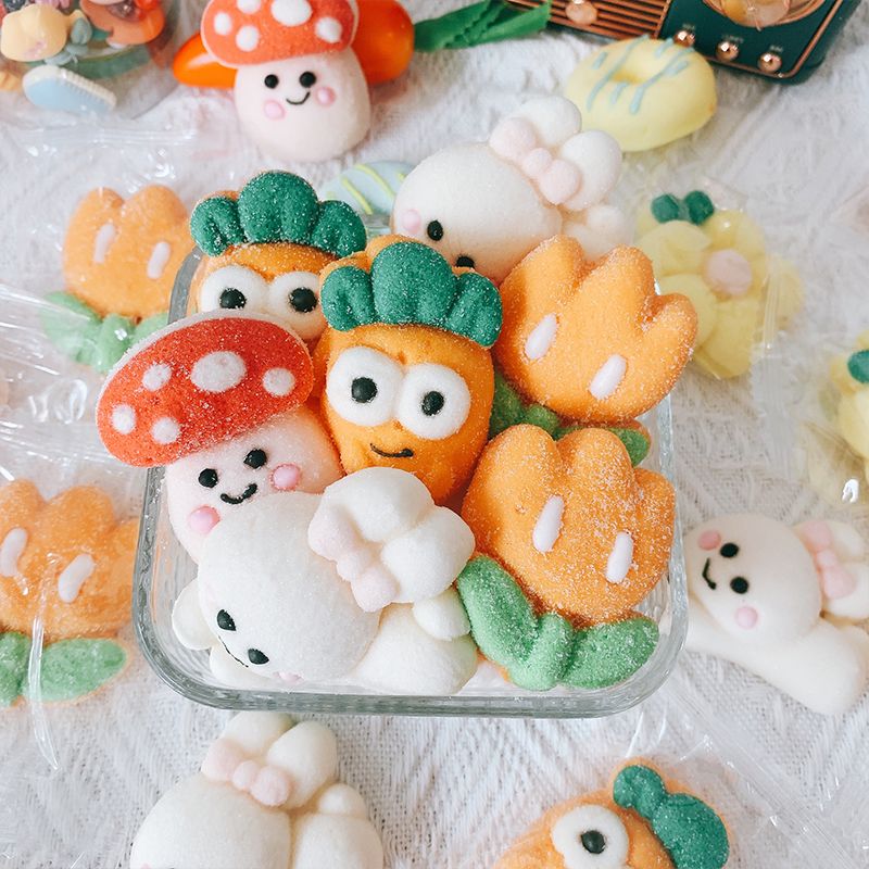 子供の日のキャンディー焼き用のかわいい漫画のフルーツと野菜の形のマシュマロソフトキャンディー お菓子 大人 子供 誕生日プレゼント
