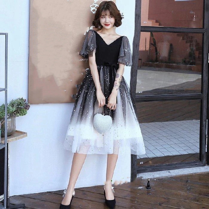 きれいめパーティードレスイブニングドレスミモレ丈黒結婚式二次会大きいサイズ演奏会発表会成人式ワンピースフォーマル20代30代40代