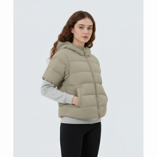 SNOWPEAK APPAREL ランドエア 女性 半袖 フード 軽量 ジャケット S25WWGDJ01 ティール カーキ