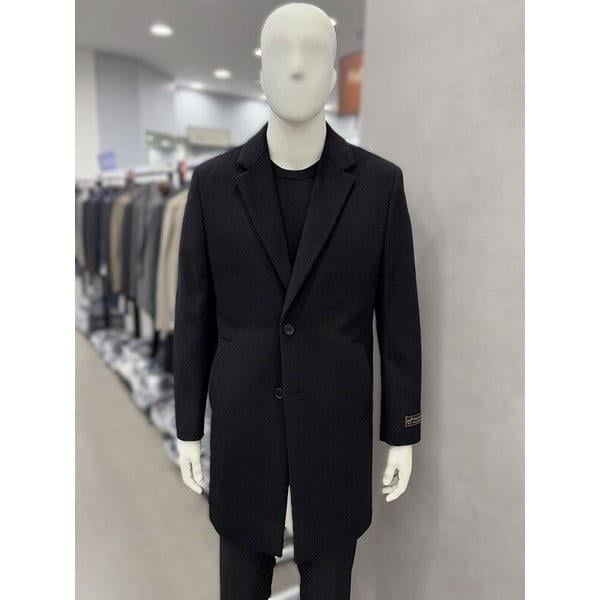 メンズ冬ウールカシミア混紡ウールブラックシングルチェスターフォーマルコート