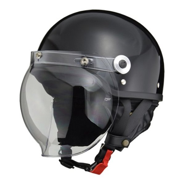 バイクヘルメット ジェット CROSS バブルシールド付き ブラック CR-760 フリー CR760バブルツキBK